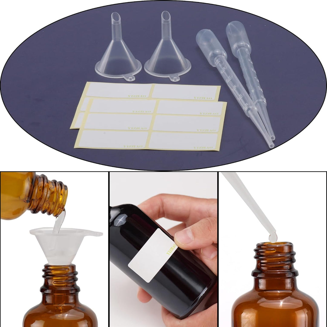 YIZHAO Braun Sprühflasche 50ml, Sprühflasche Klein Glas mit Zerstäuber, für Ätherisches Öle, Kosmeti