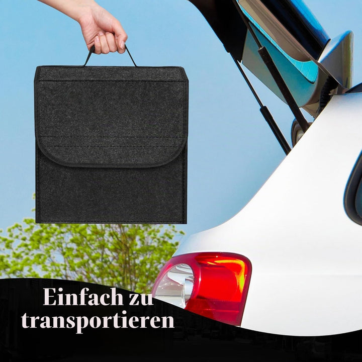 Upgraded Kofferraumtasche Toolbag mit verstärkten Seitenwänden, Nadelfilz Kofferraum-Organizer, Auto