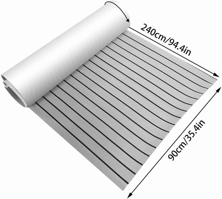 GOTOTOP 240 x 90 x 0,6 cm / Terrassen-Unterlage / EVA-Teakholz-Terrassen-Blatt/rutschfeste Marine-Bo