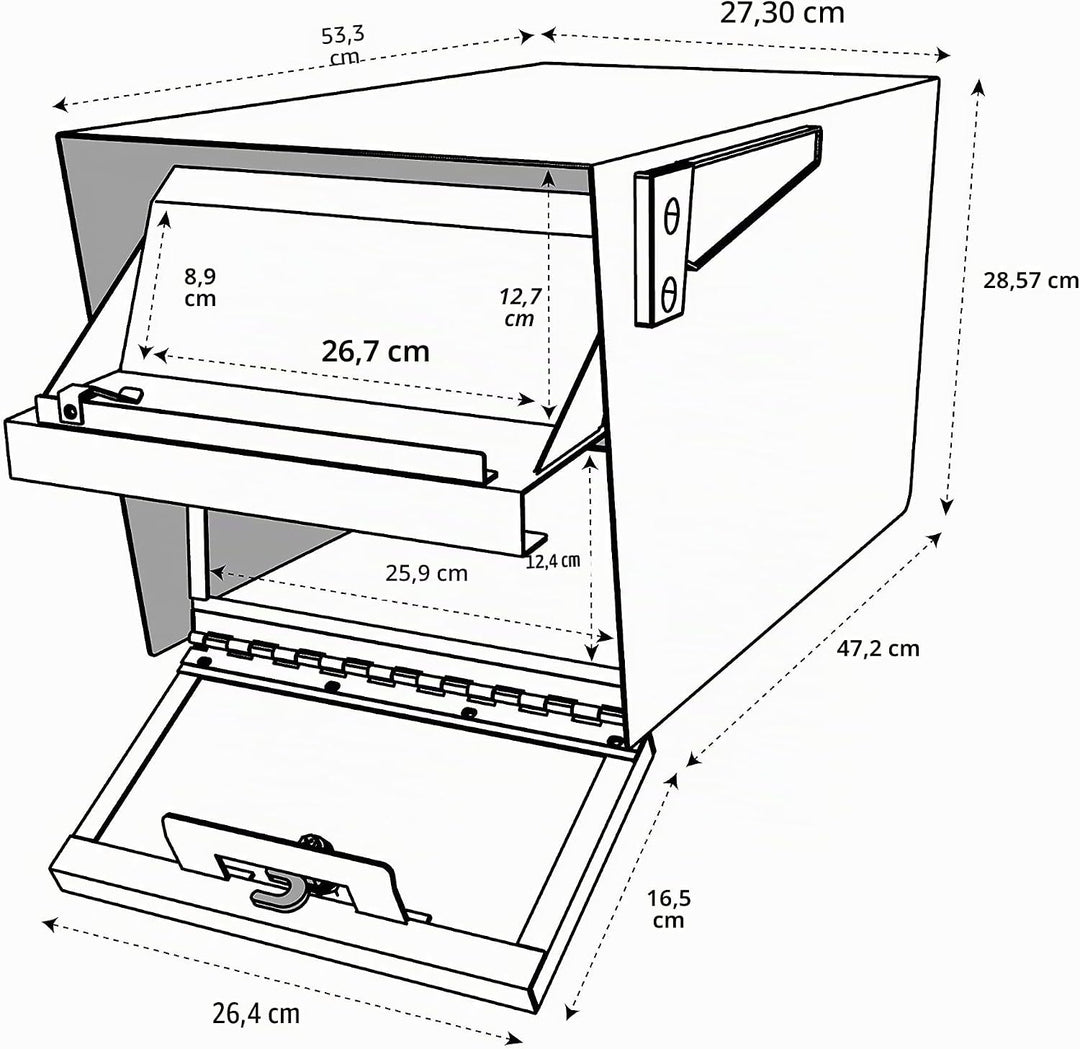 Mail Boss 7506 Mail Manager Bordsteinkante Verriegelung Sicherheit Briefkasten, Schwarz, Gross Schwa