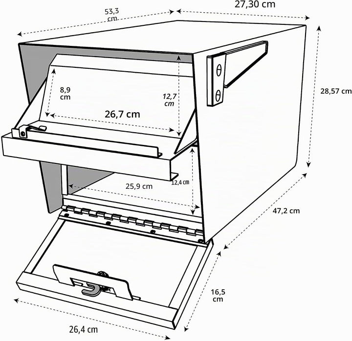 Mail Boss 7506 Mail Manager Bordsteinkante Verriegelung Sicherheit Briefkasten, Schwarz, Gross Schwa