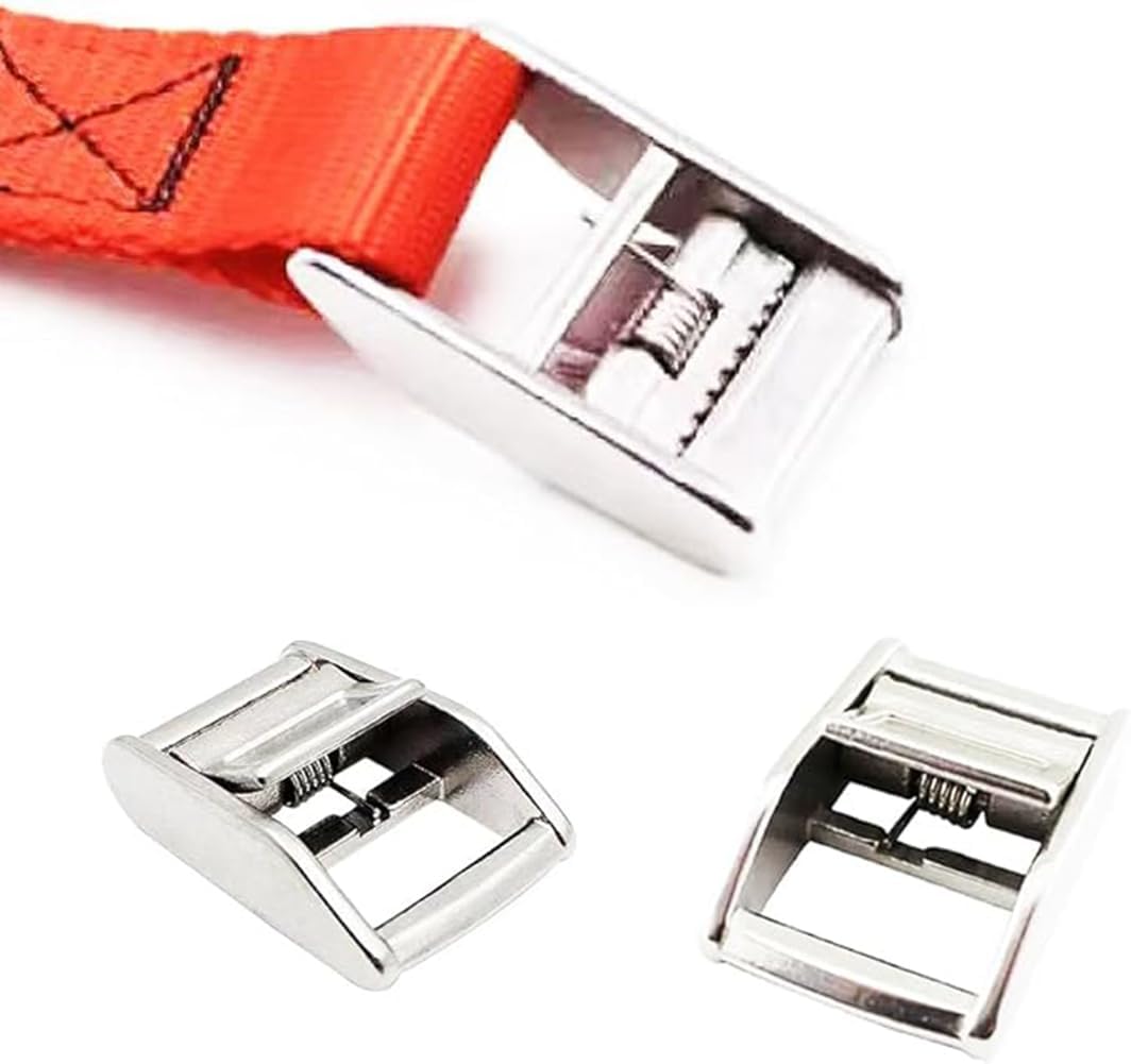 Chiloskit 2 Stück Edelstahl 316 Cam Schnalle Ratsche Schnalle Tie Down Strap oder Gurt Cargo Lashing