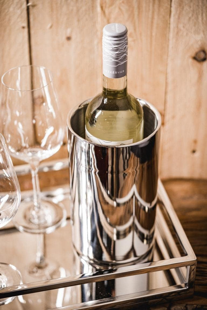Champagnerkühler doppelwandig, Weinkühler, Flaschenkühler Sektkühler Getränkekühler aus Edelstahl Si