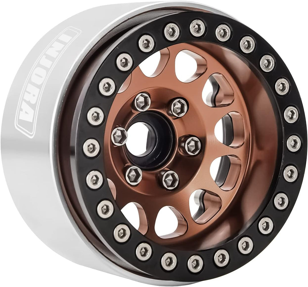 INJORA 1.9 Beadlock Rad Deep Dish Negative Offset 10.4mm CNC Aluminium Felge für 1/10 RC Crawler Aut