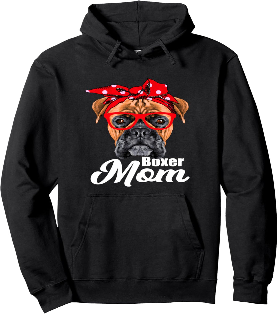 I Love Dogs Boxer Mom Pullover Hoodie