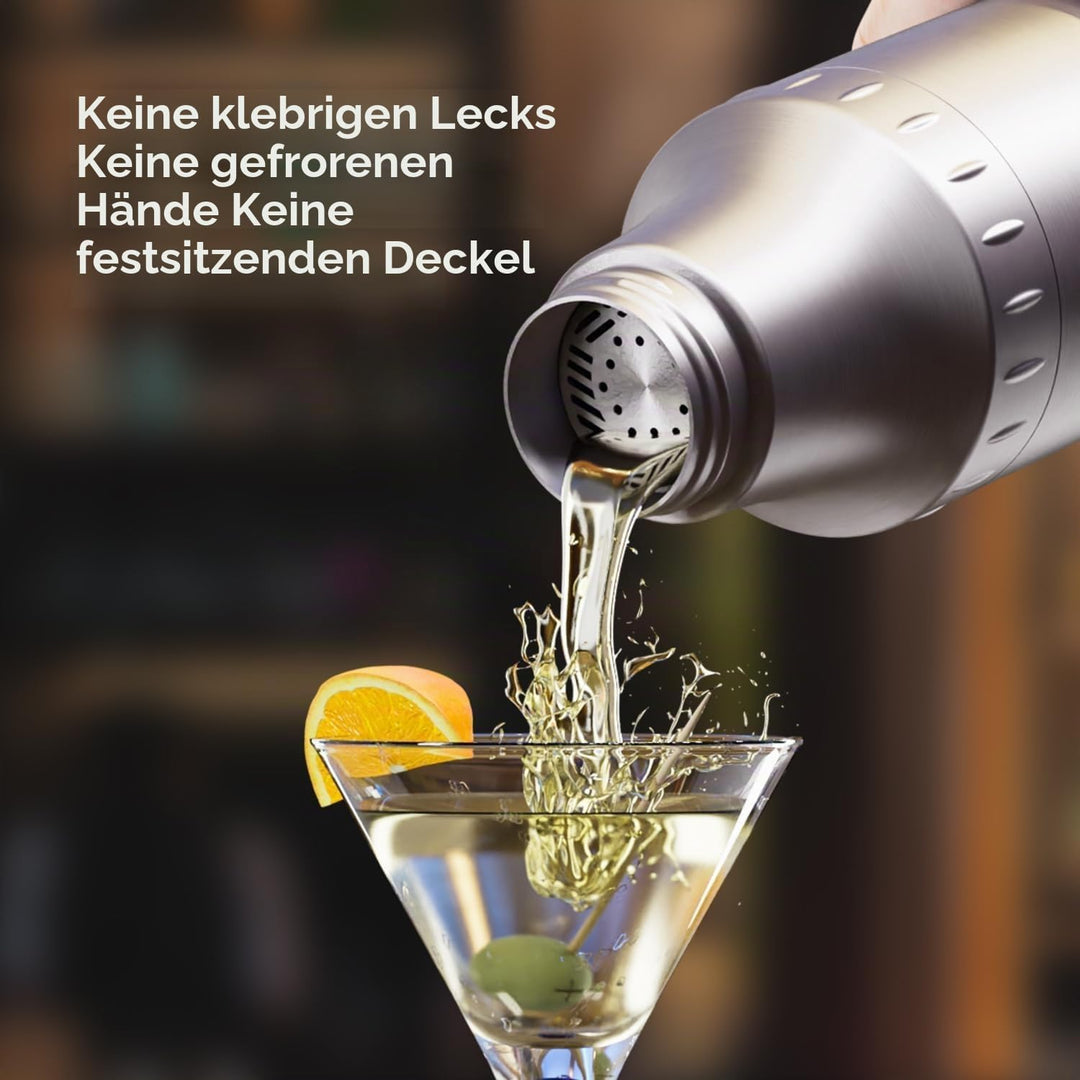 Magcheer Cocktail Shaker Set mit Stapelbaren Bechern 900ml Premium Edelstahl Frostsicherer Doppelwan
