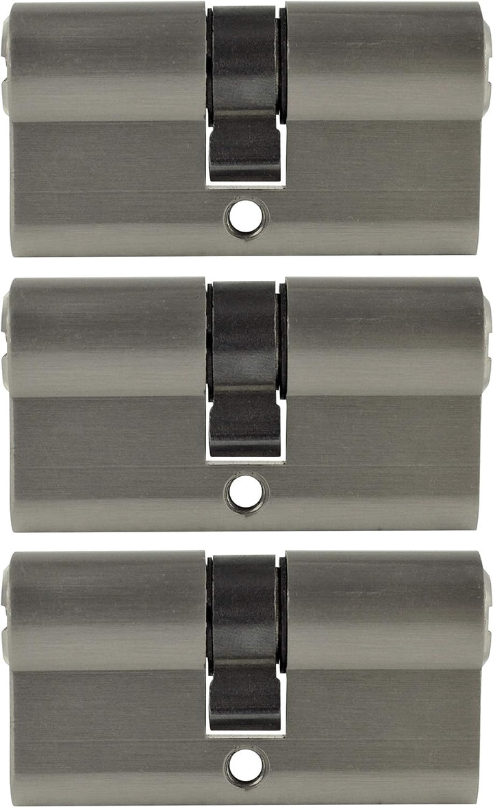 Löwen Sicherheitsschloss 3x Gleichlauf-Zylinderschlösser 60 mm PZ 30 x 30 mit 10 Schlüsseln
