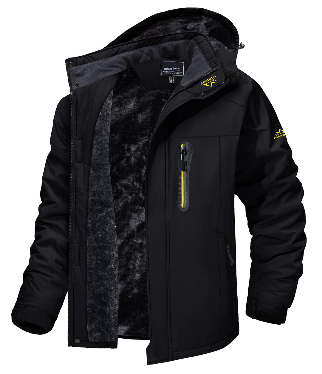 MAGCOMSEN Herren Winter Fleecejacke Warme Gefüttert Skijacke Outdoor Winddicht Wasserdicht Jacke Ver