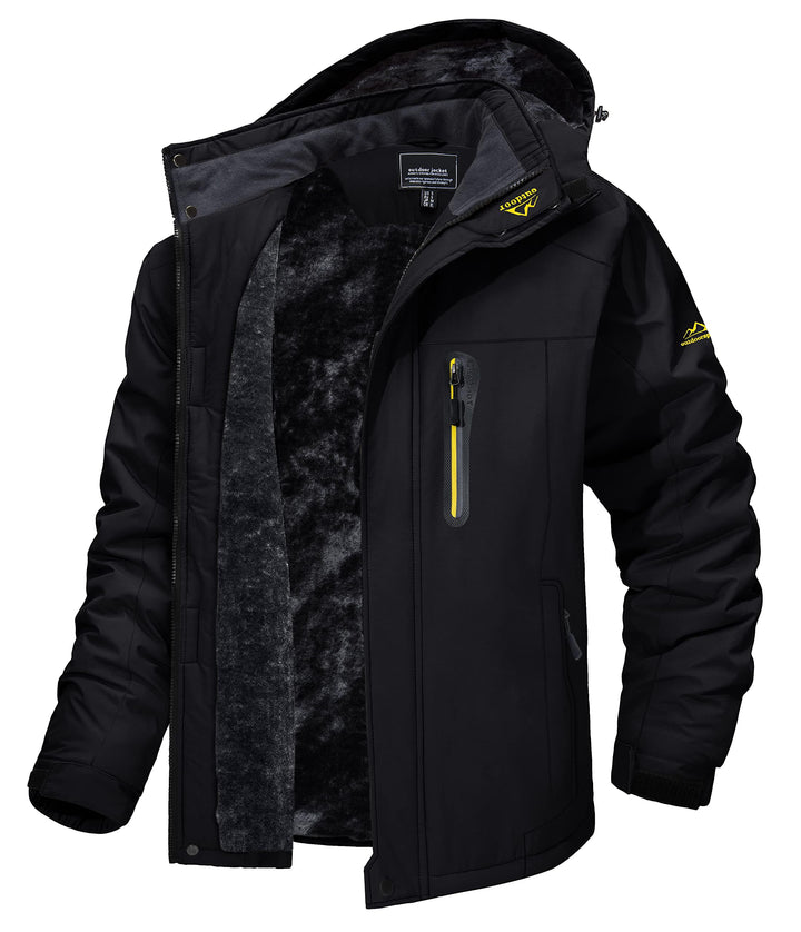 MAGCOMSEN Herren Winter Fleecejacke Warme Gefüttert Skijacke Outdoor Winddicht Wasserdicht Jacke Ver