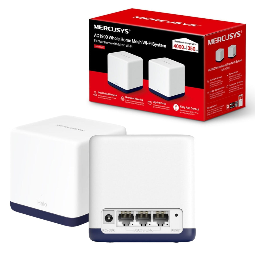 Mercusys AC1900 Whole Home Mesh Wi-Fi System, Abdeckung bis zu 350 m², Verbinden Sie über 100 Geräte