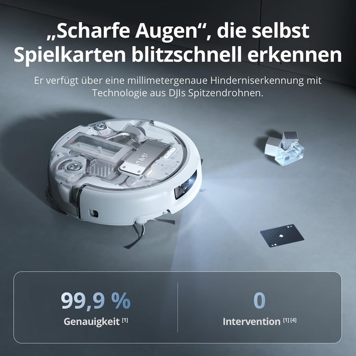 DJI ROMO P mit Zubehörset, Saugroboter mit Wischfunktion, 25.000 Pa Saugkraft, Hinderniserkennung au