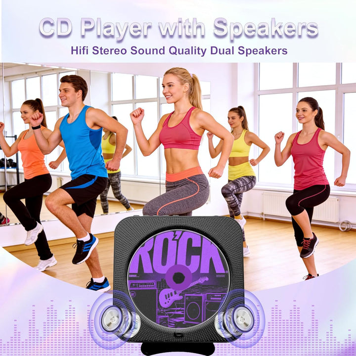 Tragbarer Desktop-CD-Player mit mit Staubschutz – Wandmontierbarer CD Player Bluetooth Eingebaute Do