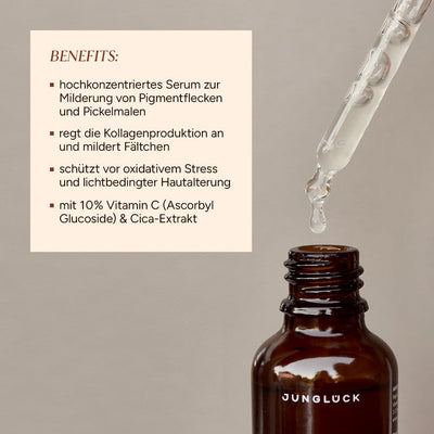 JUNGLÜCK Vitamin C Serum intensiv | Schenkt dir einen strahlenden und gleichmässigen Teint Braun, Br