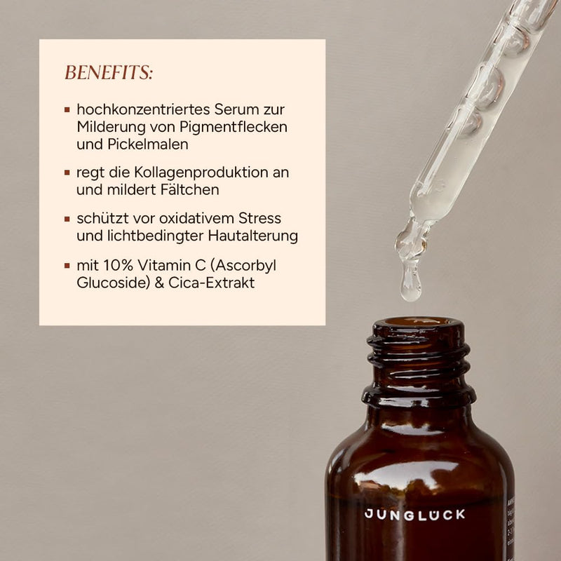 JUNGLÜCK Vitamin C Serum intensiv | Schenkt dir einen strahlenden und gleichmässigen Teint Braun, Br
