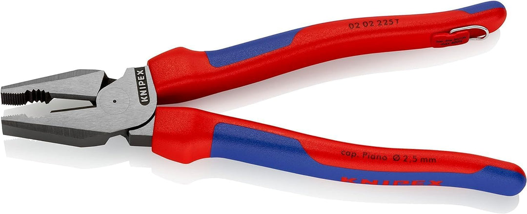 Knipex Kraft-Kombizange schwarz atramentiert, mit Mehrkomponenten-Hüllen, mit Befestigungsöse zum An
