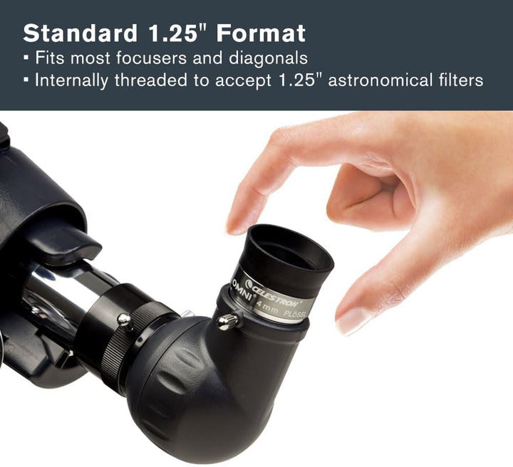 Celestron 93316 1-1/4-4 mm Omni Serie Okular, Schwarz/Silber, 4 mm