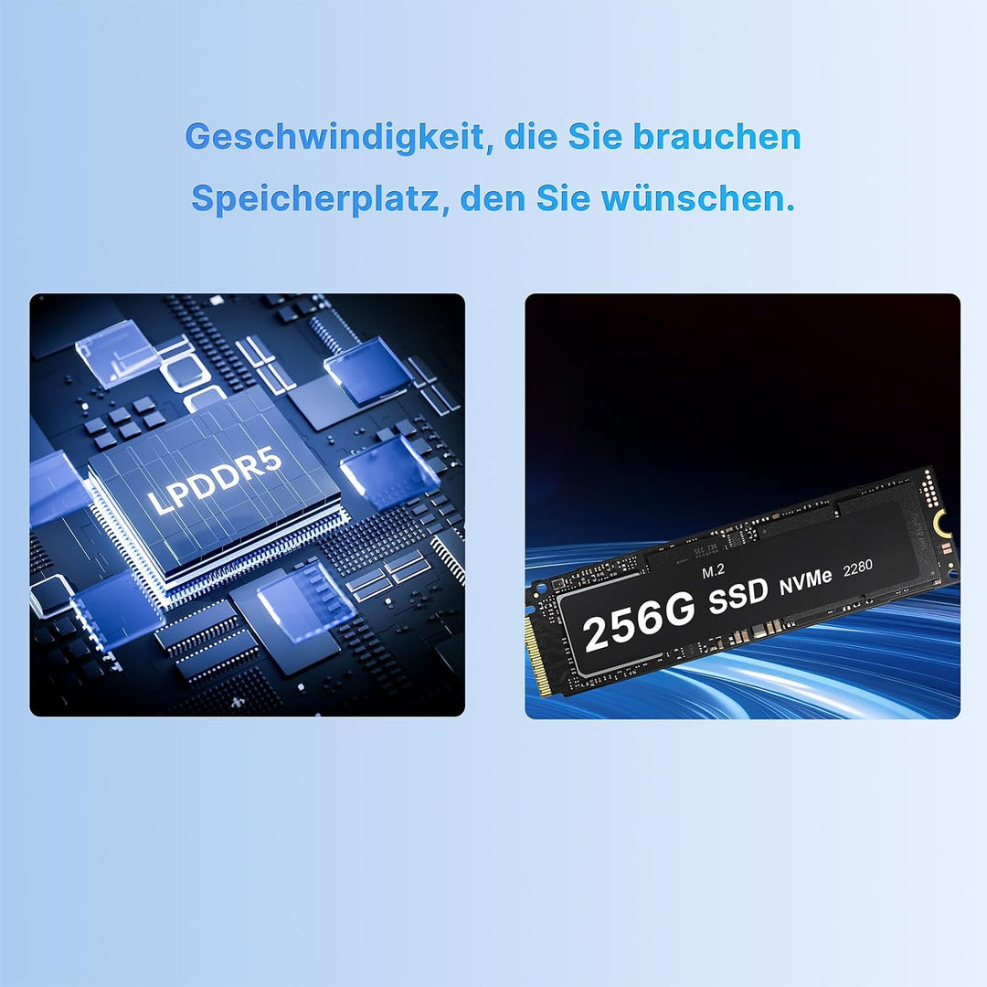 wo-we H8 Mini PC,mit Intel Core3 304 8GB LPDDR5 256GB SSD hellbraun, hellbraun