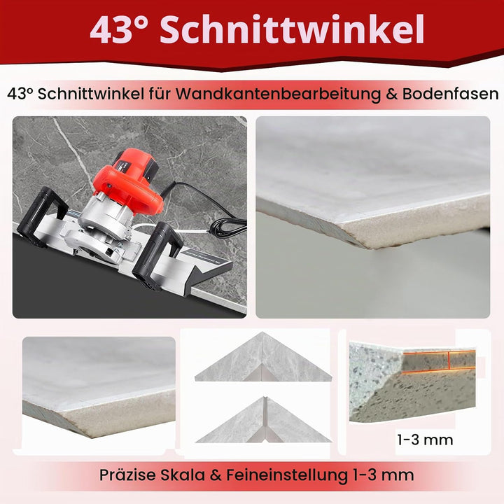1200W Fliesenschneider Elektrisch, 43 Grad Steintrennmaschine, Fliesenschneider Nassschneider mit 11
