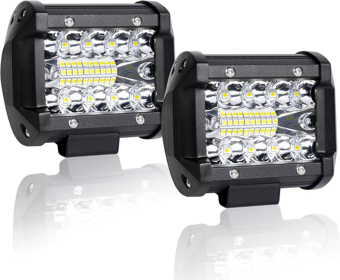 URAQT LED Arbeitsscheinwerfer, 2x60W Auto Scheinwerfer 6000K Zusatzscheinwerfer, IP65 Wasserdicht St