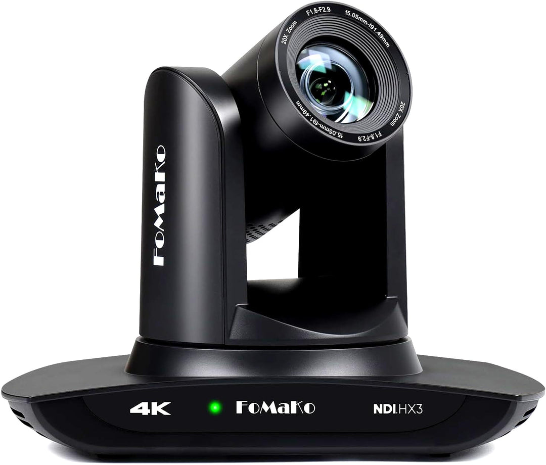 FoMaKo 4K PTZ Kamera NDI HX3 KI-Tracking 20x Optischer Zoom, mit HDMI/USB3.0/LAN(PoE), für LIve-Gott