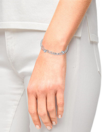 s.Oliver Armband Edelstahl Damen Armschmuck, 17+3 cm, Silber, Kommt in Schmuck Geschenk Box, 2031475