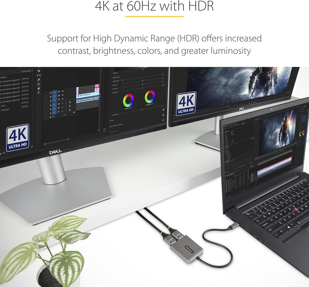StarTech.com USB-C auf Dual HDMI Adapter, USB Typ-C Multi-Monitor MST Hub, Dual 4K 60Hz HDMI Laptop