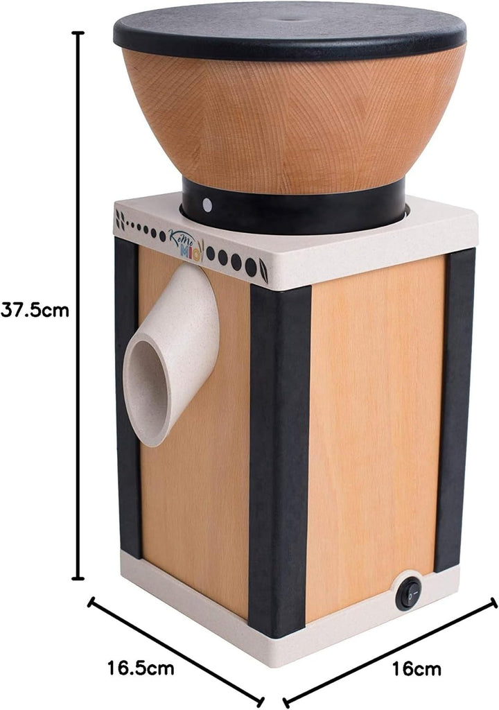 Komo Getreidemühle schwarz (400 Watt, innovative Materialien), 02032, 16,5 x 16 x 37,5 cm, 16,5 x 16