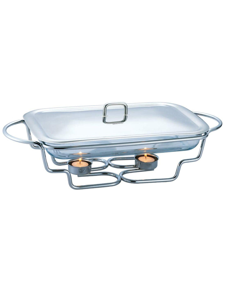 KINGHOFF Speisewärmer mit Glaseinsatz Warmhaltebehälter Kammer Silber 2,9L, 2,9L