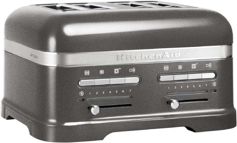KitchenAid 5KMT4205EMS Artisan 4-Scheiben-Toaster Silver, 2500, Aluminium, Medallion