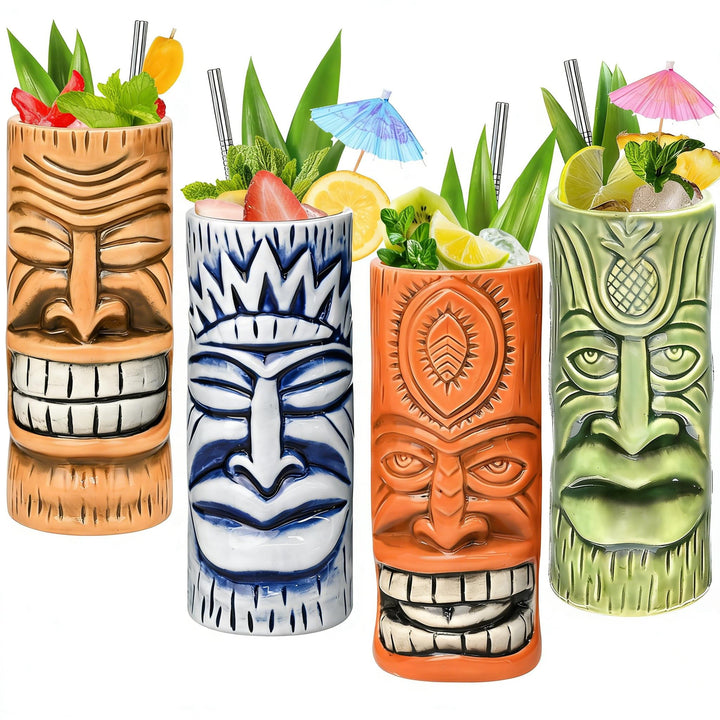 SuproBarware Tiki Mugs Set of 4 (TJB4-4), Tjb4-4