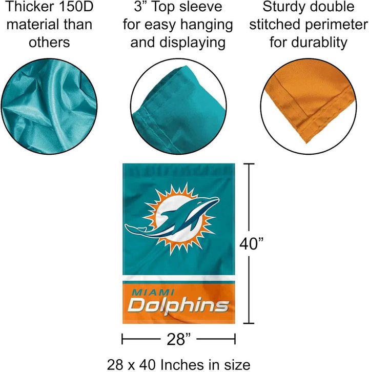 WinCraft Miami Dolphins Two Sided House Flag