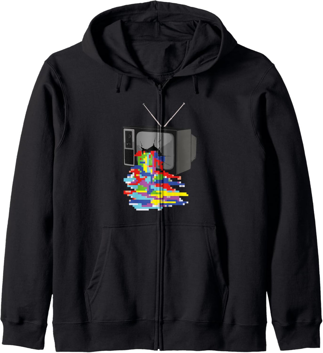 Kaputter Fernseher Farbige Pixel Retro Vintage Kapuzenjacke