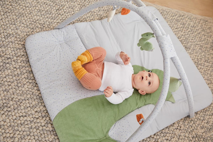 Sterntaler Spielbogen Dino Rexi - Spielbogen aus Velour und bedrucktem Baumwoll Mischgewebe - Baby S