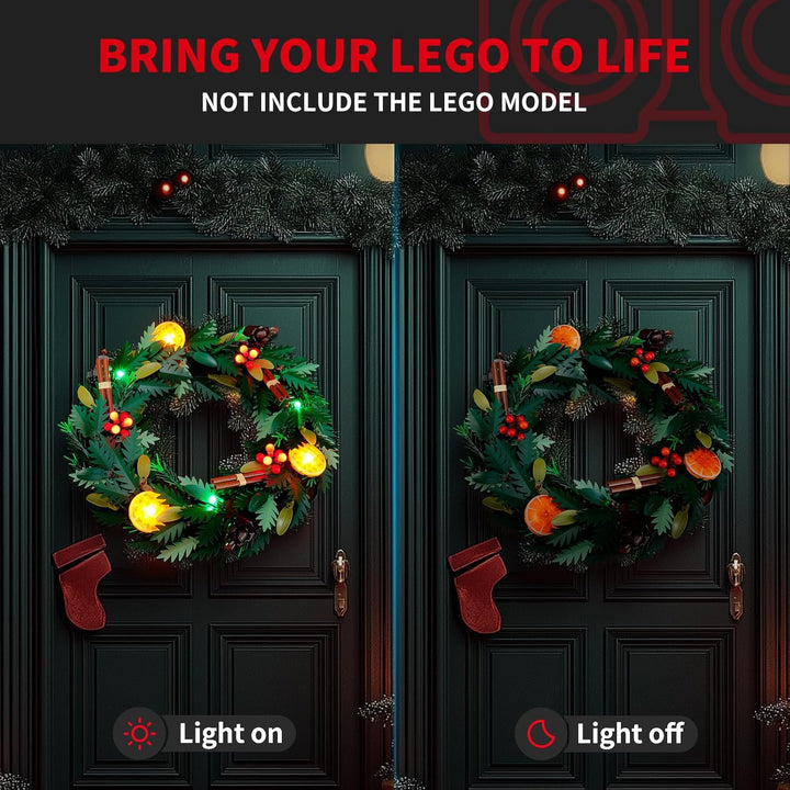 BRIKSMAX LED Beleuchtung für Lego Weihnachtskranz 10340,kompatibles Licht Set für Bausteine - Ohne L