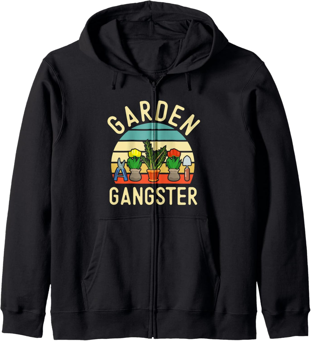 Vintage Garden Gangster 80s Gardening Lover Gardeners Funny Kapuzenjacke