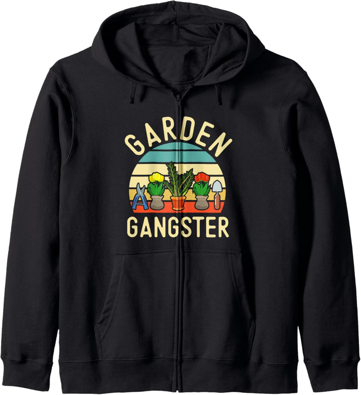 Vintage Garden Gangster 80s Gardening Lover Gardeners Funny Kapuzenjacke