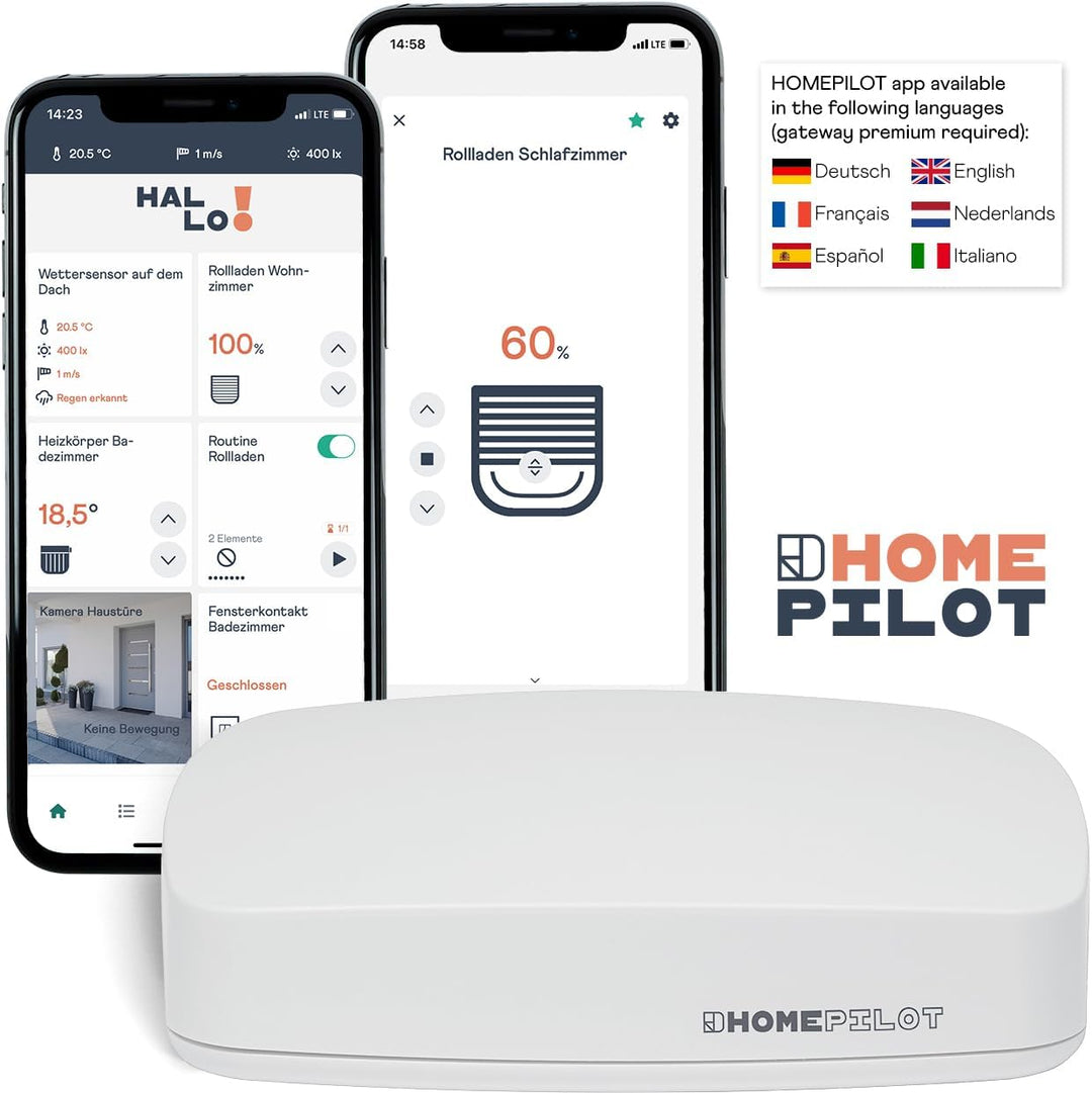 HOMEPILOT Zeitschaltuhr Premium smart - Funkfähige Zeitschaltuhr zur Steuerung von Rollladenmotoren