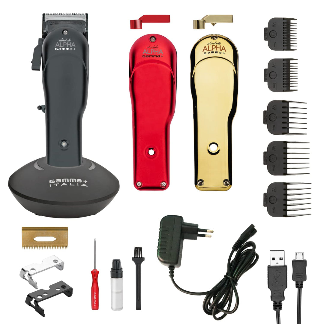GAMMAPIU' Absolute Alpha Professioneller Haarschneider für Herren mit rotierendem Motor, 4 Stunden L