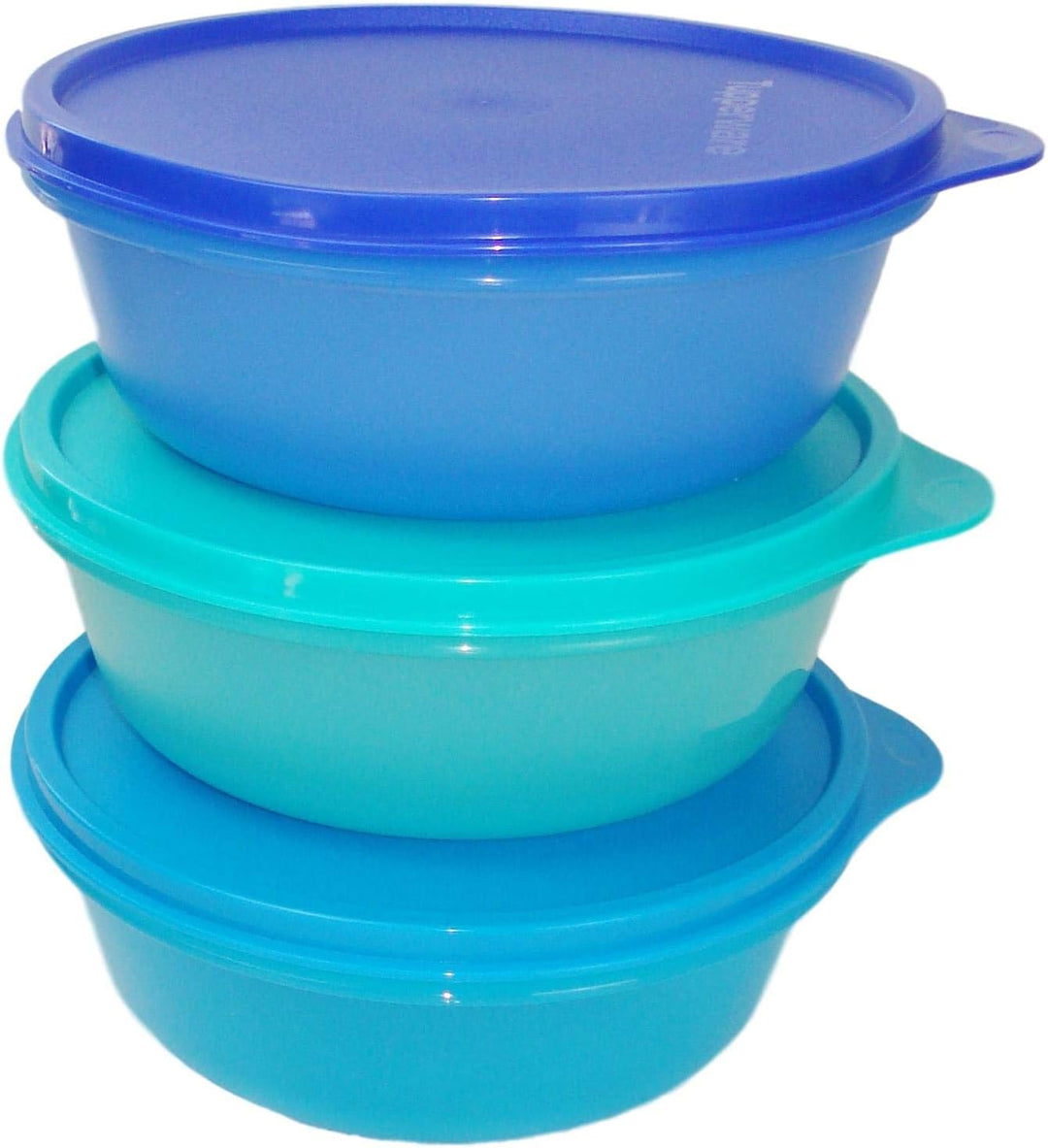 TUPPERWARE Hit-Parade Kühlschrank dunkelblau+hellblau+ türkis Panorama 600ml 30921