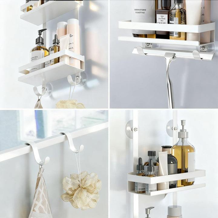 Laimew Duschablage ohne Bohren Badezimmer Organizer, Badregal Duschregal ohne Bohren, Duschablage zu