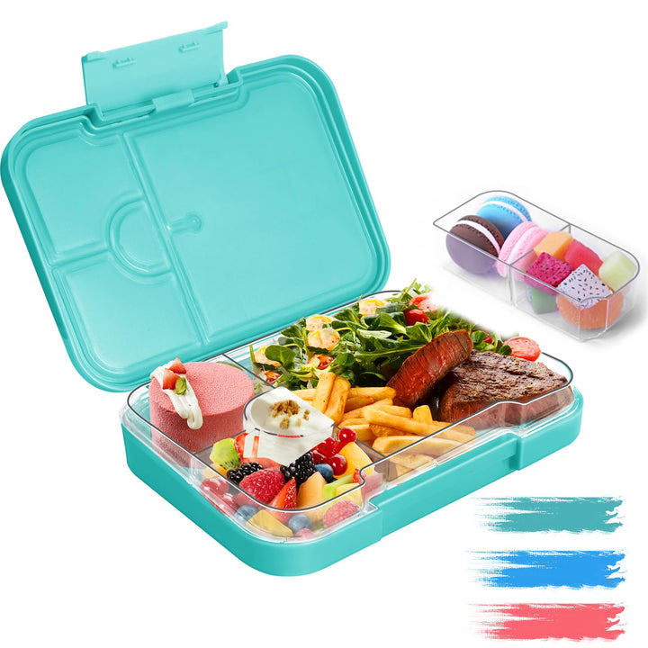 Lunchbox Kinder Bento Box, Brotdose mit Fächern, Robust und Auslaufsicher Brotzeitbox für Kinder Erw