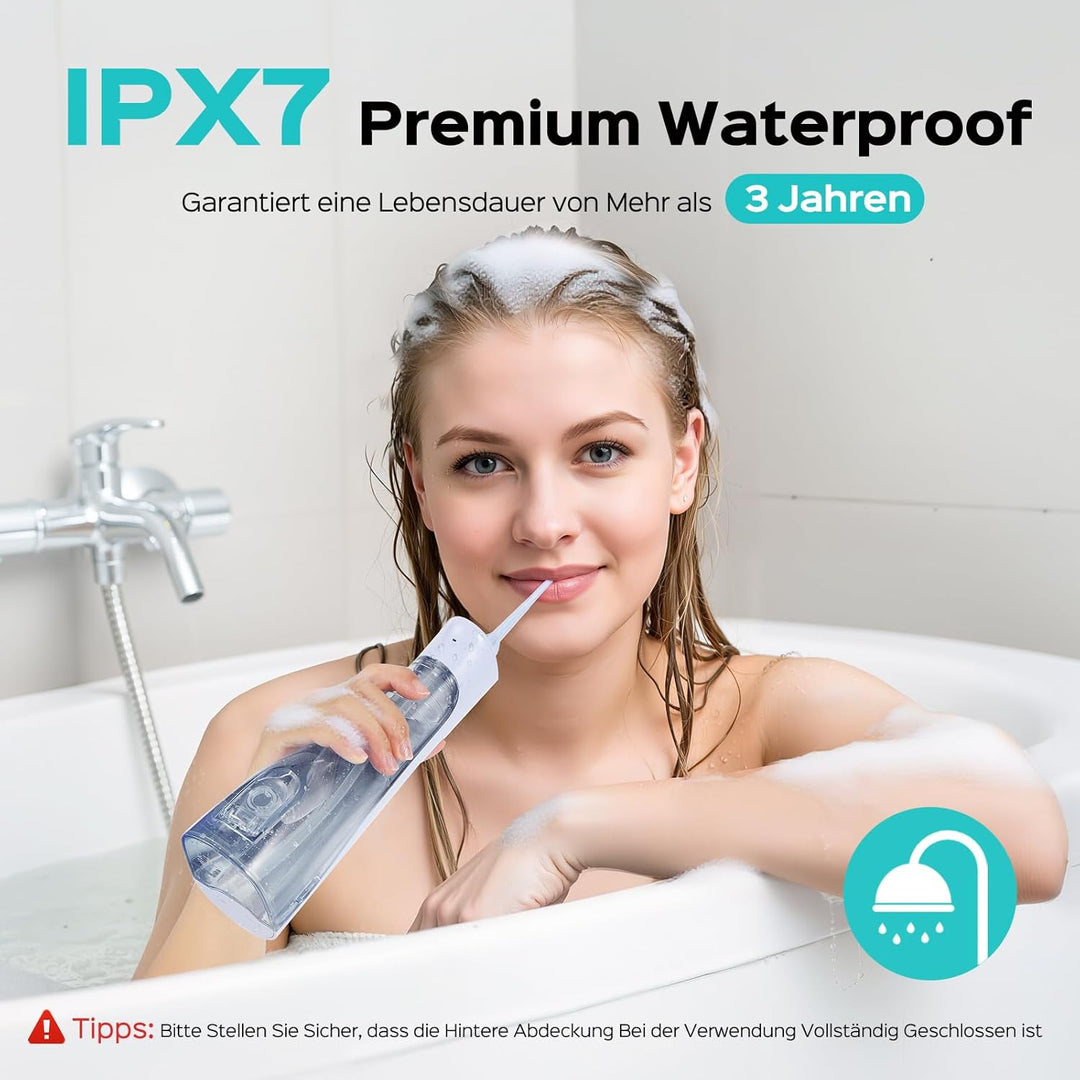 COSLUS Munddusche Elektrische Kabellos Testsieger 2025: 20 Wasserdruck IPX7 Wasserdicht Präzise Anti
