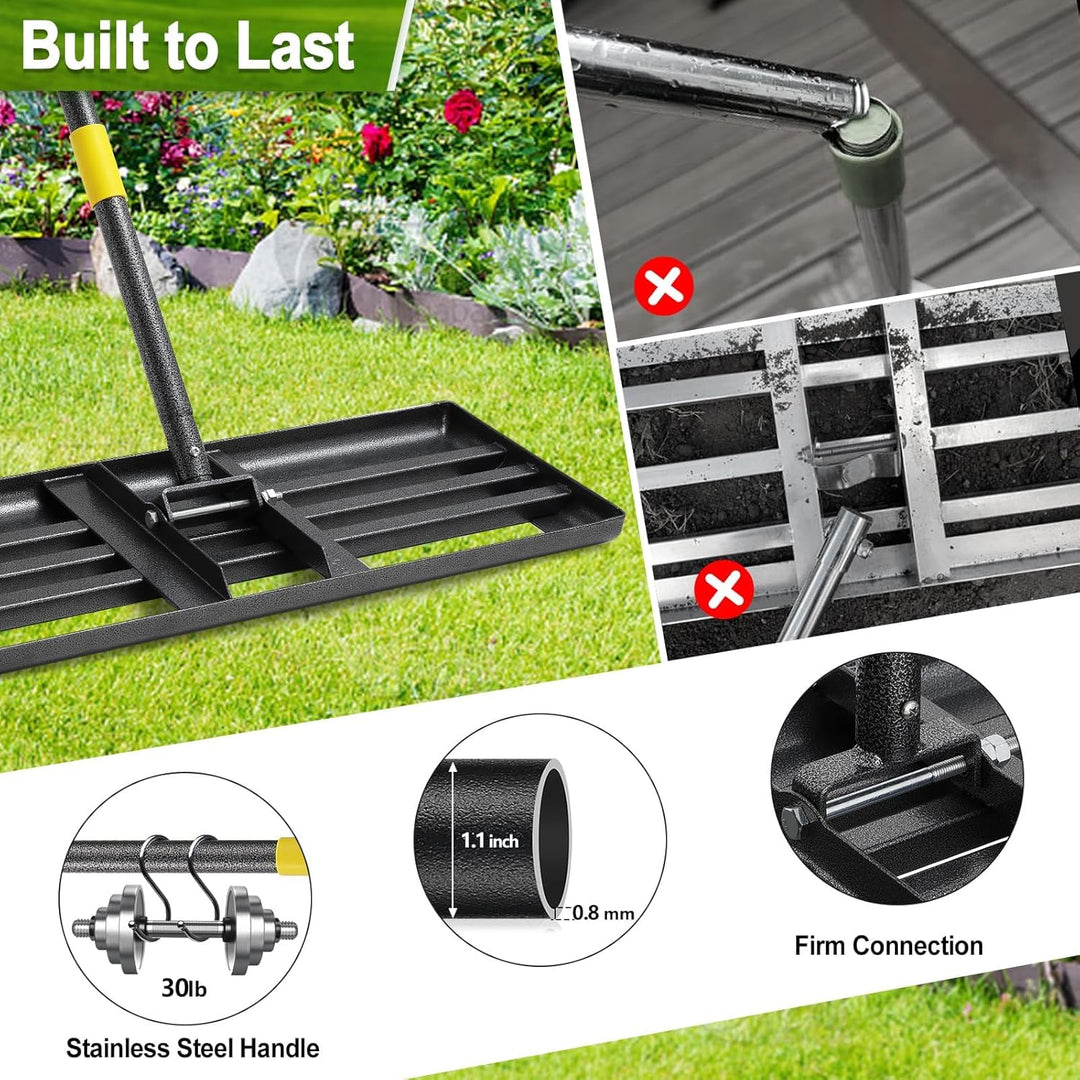 Rasen Rakel Rasenrechen Rasen Nivellierrechen Metall Golf Gartengras Surface Rasenwerkzeug Rakel für