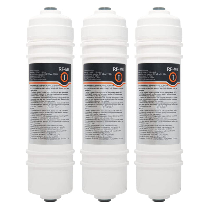 RF-M6 Wasserfilter | 3x externer Kühlschrankfilter kompatibel mit Midea, Comfee, Hanseatic, Teka Sid