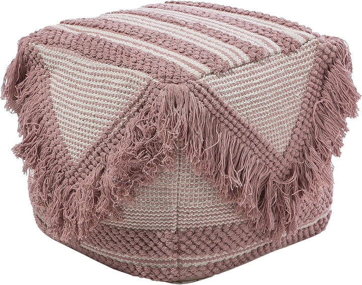Pouf Ottomane Taburett Sitzpouf rosa zartrosa Boho Kochi