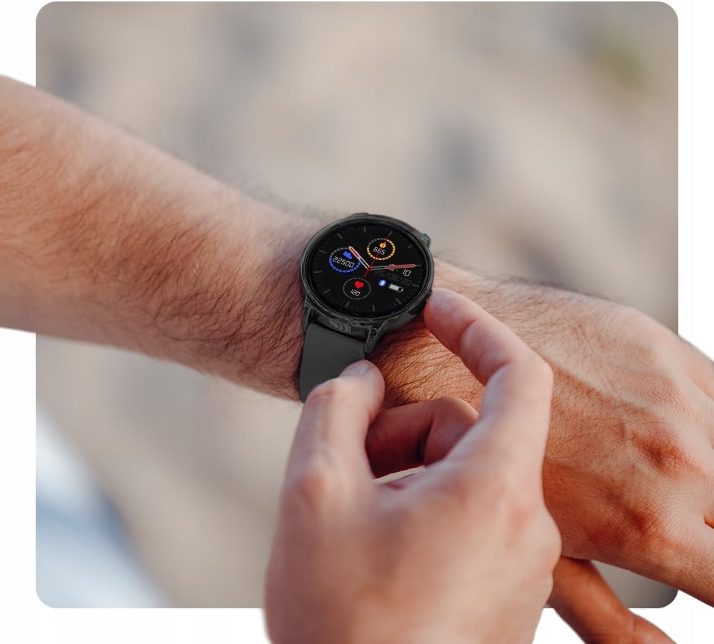 FOREVER Smartwatch SB-330 Schwarz Damen Herren Fitness Tracker wasserdicht Deutches menu Smart Watch