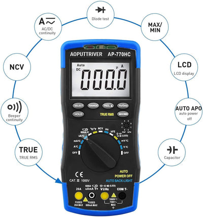 Multimeter Digital AP-770HC 6000Counts Auto/Manueller Bereich Strommessgerät Multi Tester NCV Stroms