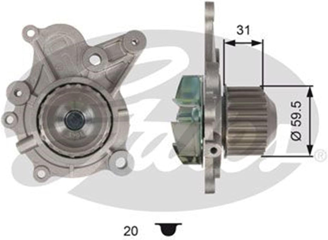 GATES PowerGrip Kit + Wasserpumpe KP15579XS-2