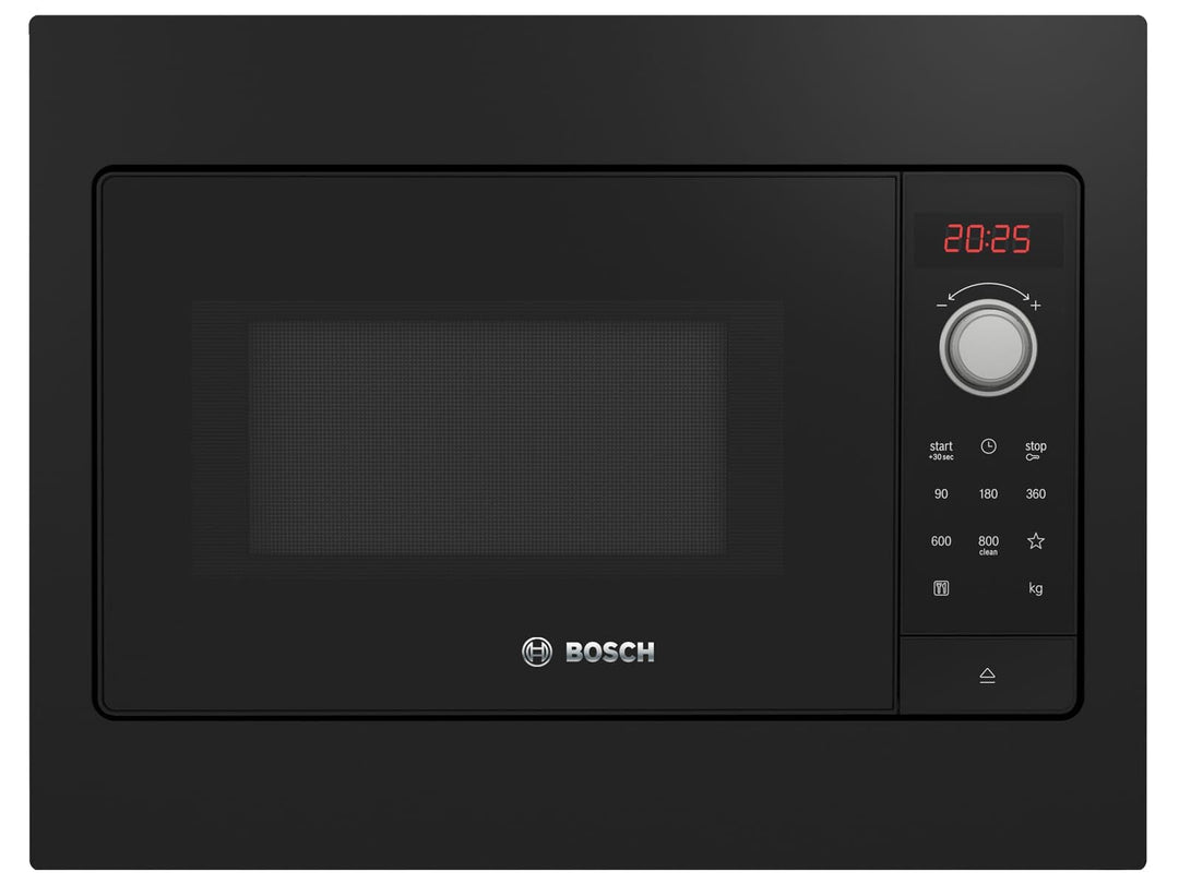 Bosch BFL523MB3 Serie 2 Einbau-Mikrowelle, 38 x 50 cm, 800 W, Drehteller 27 cm, Türanschlag Links, A