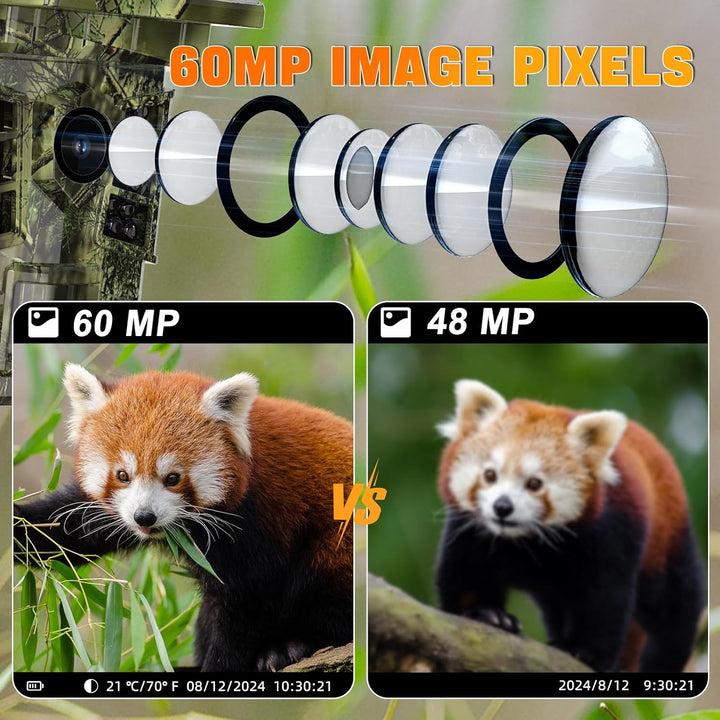 Coolifepro Wildkamera mit Handyübertragung App, 48MP 30FPS Solar WLAN Wildkamera, Wildtierkamera Ein